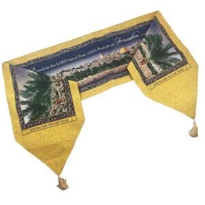 Jerusalem Prayer Team Table Runner Tapestry Jerusalem Cityscape Psalm 135:21